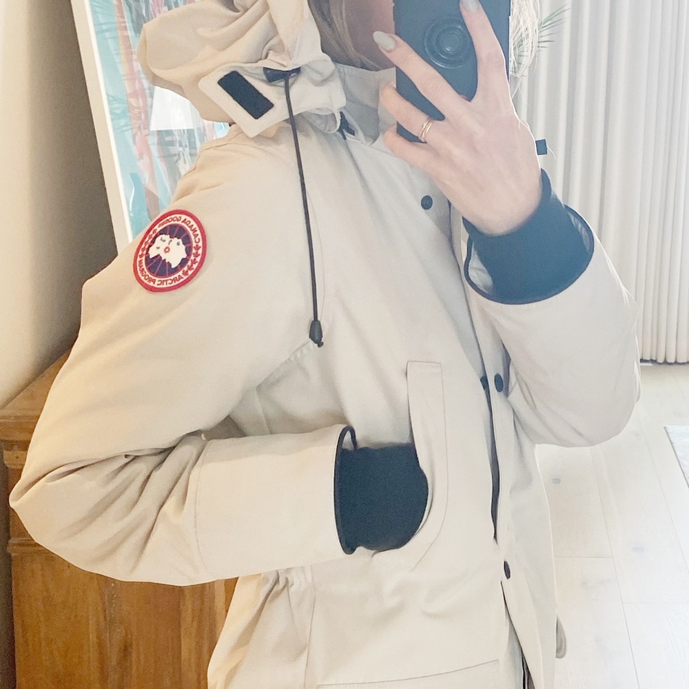 XS white Canada Goose coat